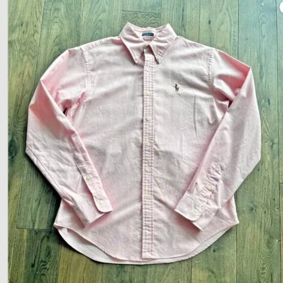 Ralph Lauren Men’s Classic Fit Pink Oxford Shirt Size 8 Button-Down Embroidered - Picture 2 of 8